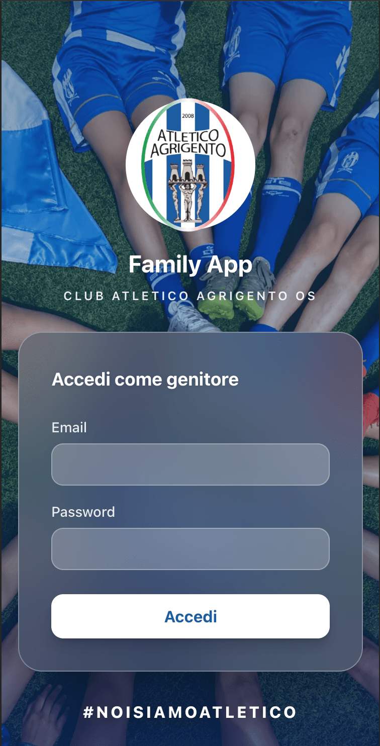 Schermata dell'app Atletico Agrigento Family